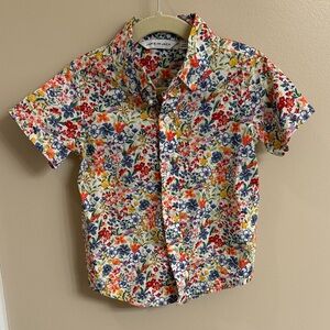 Janie and Jack Multicolor Floral Button Down Shirt